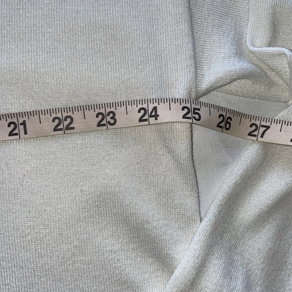 Michael Kors Cream White Cotton Statement Fringe Sweater Shawl Funnel Collar LRG - Picture 9 of 15